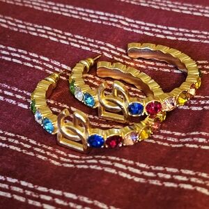 Dolce & Gabbana Gold-Tone Hoop Earrings with Multicolor Crystals